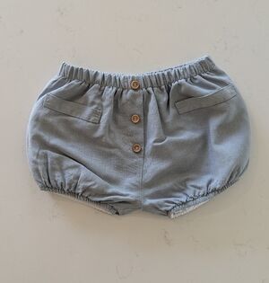 Doña Carmen | Light Gray Baby Bubble Diaper Cover with Button Detail